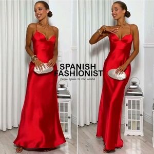 ZARA NEW COLLECTION LONG SATIN EFFECT DRESS SIZE M